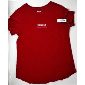 Old Navy Save Water Drink Wine Women's Size Small NWT side seams twist in